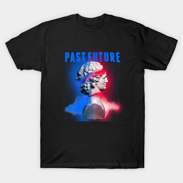 Janus Mythology Vaporwave Blue and Red T-Shirt by gastaocared